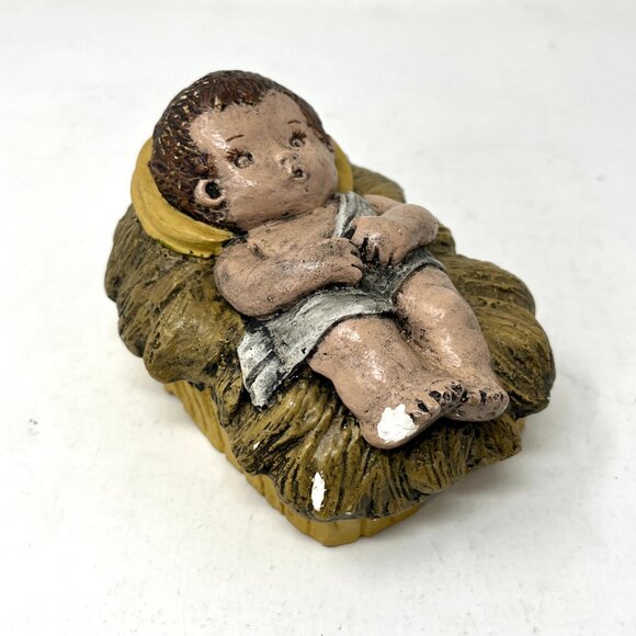 Vintage 1978 Carol Rardon BABY JESUS Nativity Christmas Painted Chalkware - Picture 4 of 9